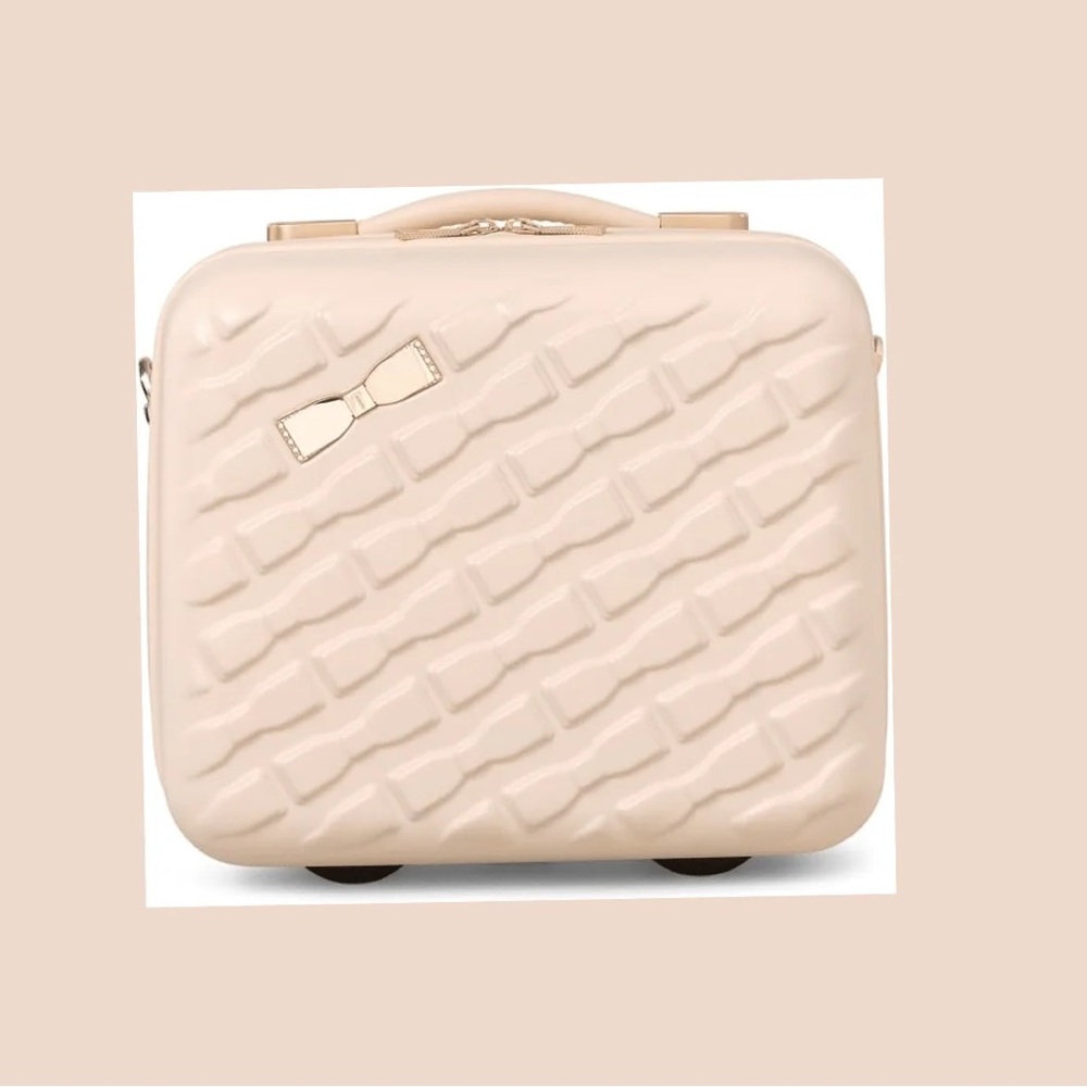 TED BAKER Vanity Case Belle Bow Detail Lightweight Flight bag Natural